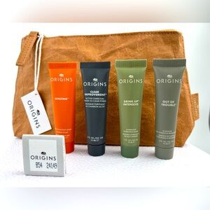 NWT Origins mini mask 5 pcs zip pouch gift bundle